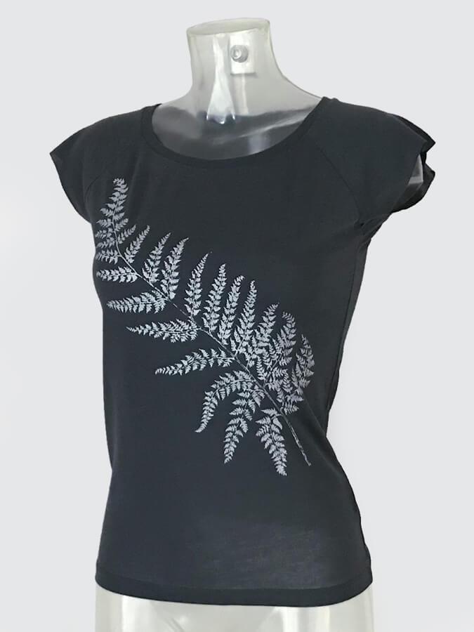 Natural Organic T-Shirt - Grau, Silber Farn